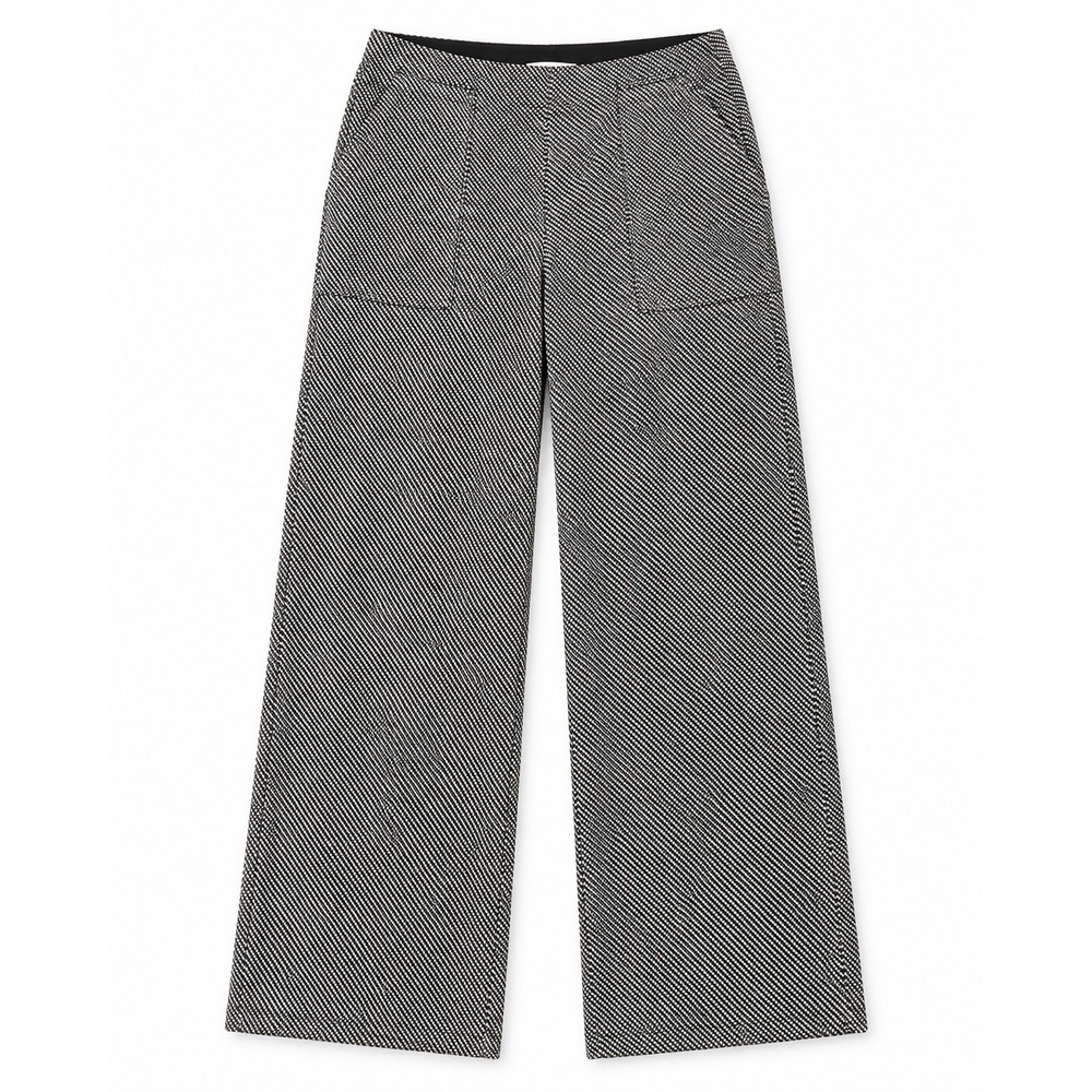 Max Studio London Pants Womens L Black White Micro Print Wide Leg Trousers Chic